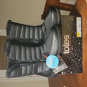 Totes "Jennifer" Waterproof Black Rainboot, Women's Sz 10